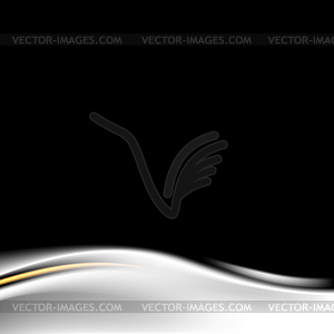 Abstract black background with white wave - vector image