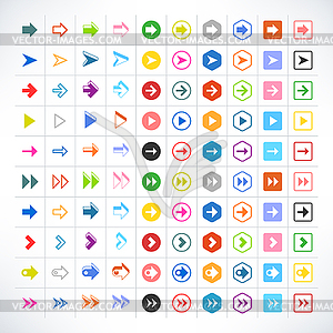 100 arrow sign icon set - vector clipart / vector image