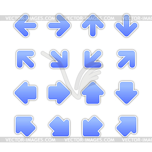 Синие кнопки знак стрелки веб- - векторное изображение клипарта