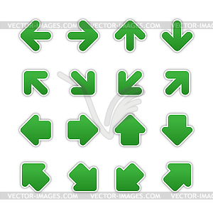 Green arrow sign web buttons - vector clipart