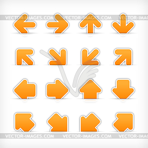 Orange arrow sign web buttons - vector image