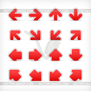 Red arrow sign web buttons - vector clipart