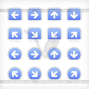 Square blue arrow icons - vector clipart / vector image