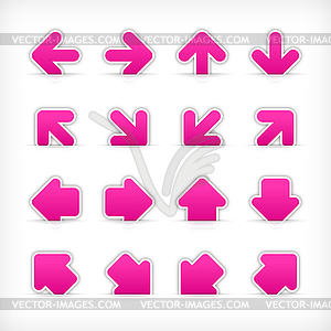 Pink arrow sign sticker web buttons - vector clipart / vector image