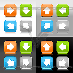 Color glossy web buttons with arrow signs - vector image