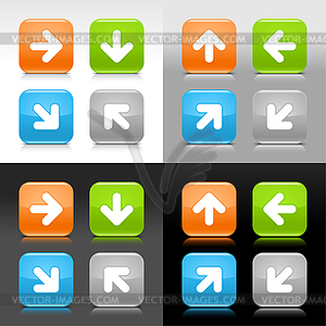 Color glossy web buttons with arrow signs - royalty-free vector image