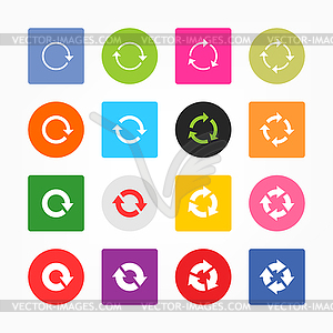 Arrow pictogram refresh reload rotation loop sign set - vector clipart