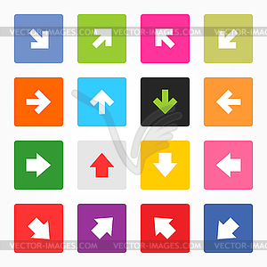 Arrow sign popular color icons - vector clipart