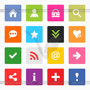 Color web icon with basic signs - royalty-free vector image