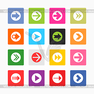Arrow icon signs in white circle - vector clip art
