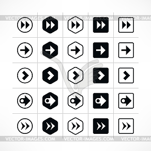 Arrow sign icon set - vector clipart