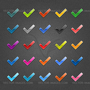 Check mark glossy web buttons - vector EPS clipart