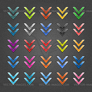 Glossy arrow download icons - vector clipart