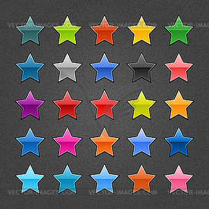 Star sign glossy web buttons - vector image