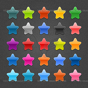 Star sign glossy web buttons - vector clipart