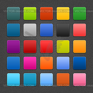 Colored blank square web 2.0 buttons - royalty-free vector image