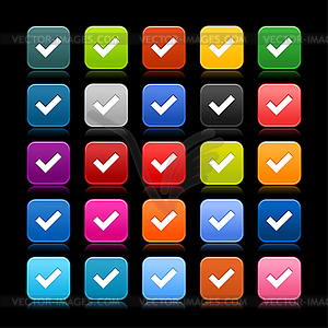 Web 2.0 buttons with check mark sign - vector image