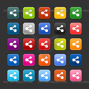 Web 2.0 buttons with share sign - vector clip art