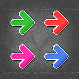 Colored arrow sign icons - vector image