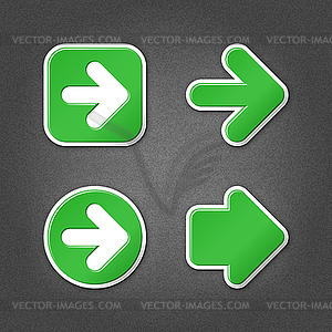 Green arrow sign web icons - vector image