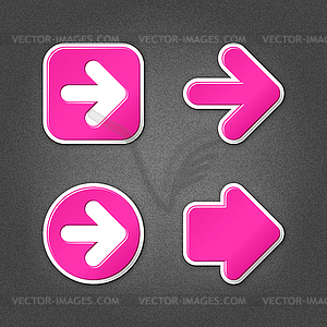 Pink arrow sign web icons - vector clip art