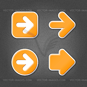 Orange arrow sign web icons - vector clipart
