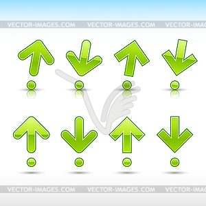 Green arrow sigsn in form of exclamation mark - vector image