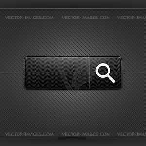 Search sign on black rectangle web button - vector clipart