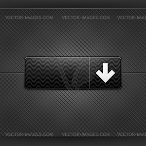 Download sign on black rectangle web button - vector image