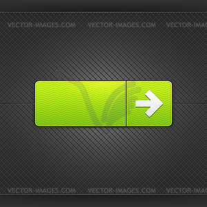 Right arrow sign on rectangle web button - vector image