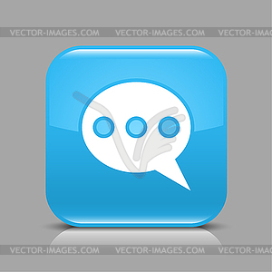 Blue glossy web button with chat sign - vector EPS clipart