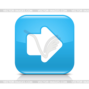 Blue glossy web button with arrow right symbol - stock vector clipart