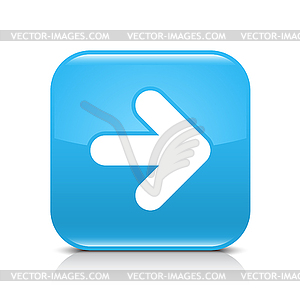 Blue glossy web button with arrow right symbol - vector clip art