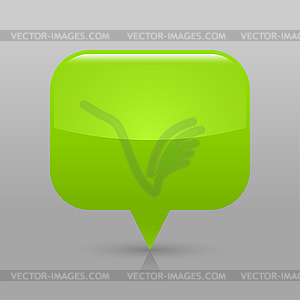 Green glossy blank map pin web button - vector image