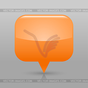 Orange glossy blank map pin web button - vector EPS clipart