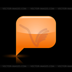 Orange glossy blank map pin web button - vector image