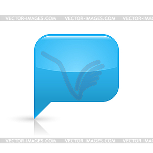 Blue glossy blank map pin web button - vector image