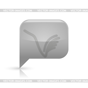 Gray glossy blank map pin web button - vector clipart