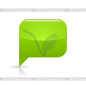 Green glossy blank map pin web button - vector image