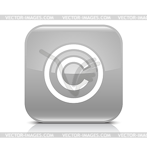 Gray glossy web button with copyright sign - royalty-free vector image