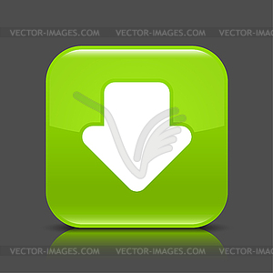 Green download icon - vector clipart