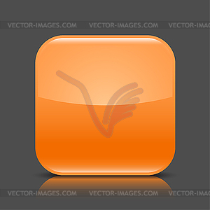 Orange glossy blank web 2.0 button - vector image