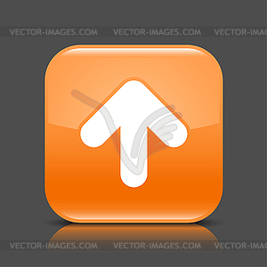 Оранжевая глянцевая веб кнопка со стрелкой Загрузить подписаться - векторный клипарт / векторное изображение