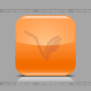 Orange glossy blank web 2.0 button - vector image