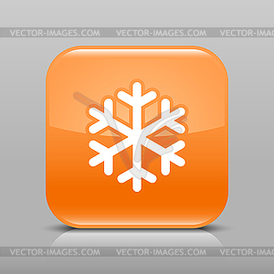 Оранжевая глянцевая веб кнопка с низкой температурой знак - рисунок в векторе