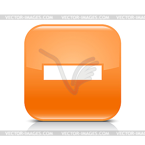 Orange glossy web button with minus sign - vector EPS clipart