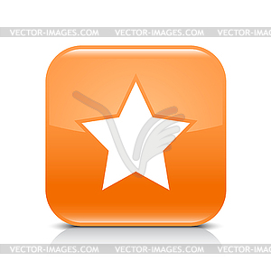 Orange glossy web button with star sign - stock vector clipart