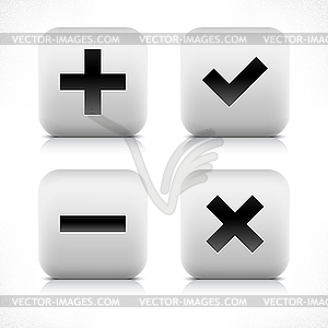 Web 2.0 buttons with validation symbol sign - vector image