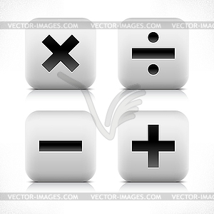 Web buttons with calculator icon - vector clip art