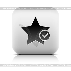 Star favorite sign web icon with check mark - vector image